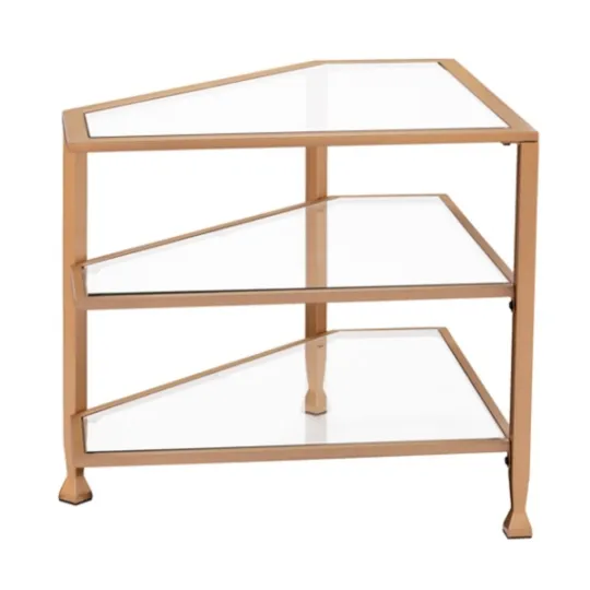 Kirkland's Home Metal And Glass Corner Tv Stand- Tv Stands & Media Consoles