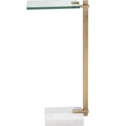 Kirkland's Home Metal And Glass Top Accent Table- Accent & End Tables