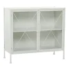 Kirkland's Home Metal And Glass X-Door Cabinet- Cabinets & Sideboards