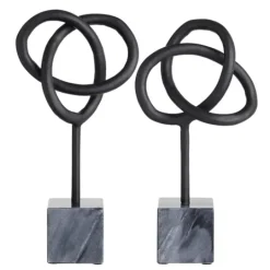 Kirkland's Home Metal And Marble Abstract Sculptures, Set Of 2- Statues & Figurines