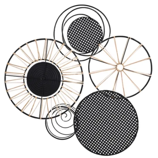 Kirkland's Home Metal And Rattan Cord Discs Wall Sculpture- Wall Plaques