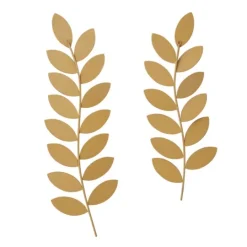 Kirkland's Home Metal And Reed Leaf Wall Plaques, Set Of 2- Wall Plaques