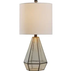 Kirkland's Home Metal And Seeded Glass Cage Table Lamp- Table Lamps