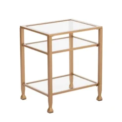 Kirkland's Home Metal And Tempered Glass Side Table- Accent & End Tables