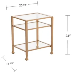 Kirkland's Home Metal And Tempered Glass Side Table- Accent & End Tables