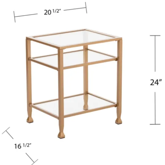 Kirkland's Home Metal And Tempered Glass Side Table- Accent & End Tables