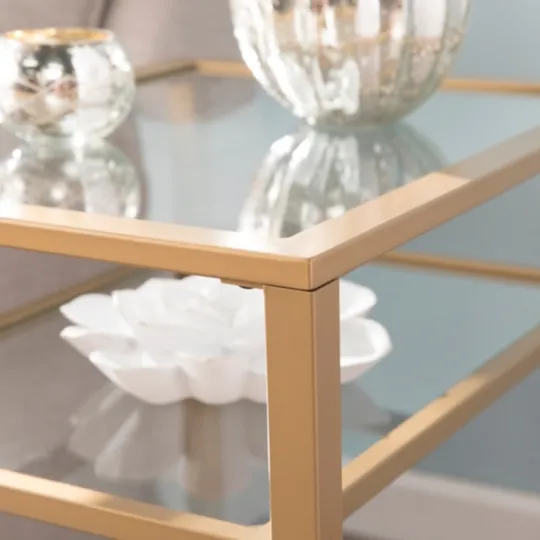 Kirkland's Home Metal And Tempered Glass Side Table- Accent & End Tables