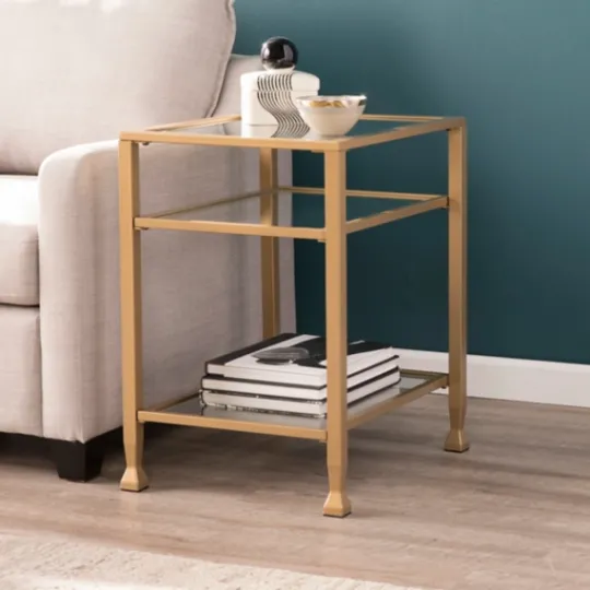 Kirkland's Home Metal And Tempered Glass Side Table- Accent & End Tables