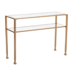 Kirkland's Home Metal And Tempered Glass Console Table- Console Tables
