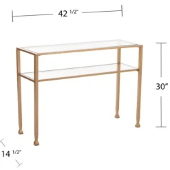 Kirkland's Home Metal And Tempered Glass Console Table- Console Tables