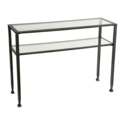 Kirkland's Home Metal And Tempered Glass Console Table- Console Tables