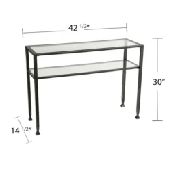 Kirkland's Home Metal And Tempered Glass Console Table- Console Tables