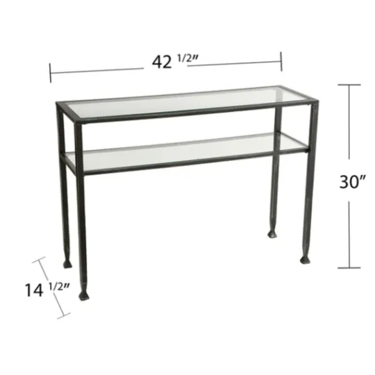 Kirkland's Home Metal And Tempered Glass Console Table- Console Tables