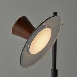 Kirkland's Home Metal And Walnut Wood Table Lamp- Table Lamps