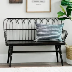 Kirkland's Home Metal And Wood Amy Bench- Entryway Furniture