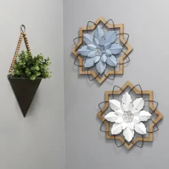 Kirkland's Home Metal And Wood Flower Wall Plaque- Wall Plaques