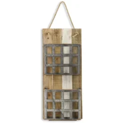Kirkland's Home Metal And Wood 2-Tier Mail Holder Wall Plaque- Wall Storage