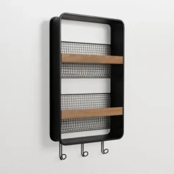 Kirkland's Home Metal And Wood Wall Magazine Rack- Wall Storage