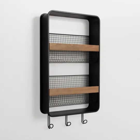Kirkland's Home Metal And Wood Wall Magazine Rack- Wall Storage
