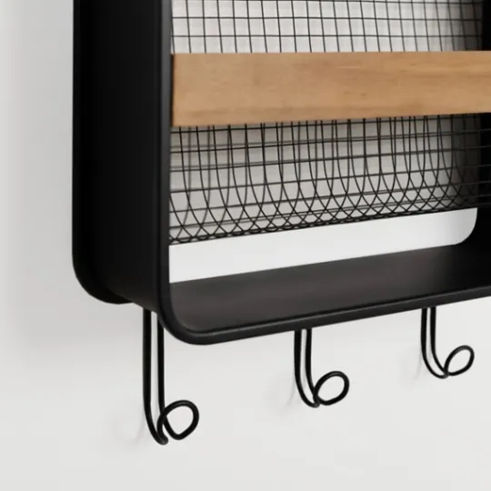 Kirkland's Home Metal And Wood Wall Magazine Rack- Wall Storage