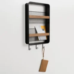 Kirkland's Home Metal And Wood Wall Magazine Rack- Wall Storage