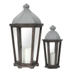 Kirkland's Home Metal Arch Top Led Lanterns, Set Of 2- Lanterns