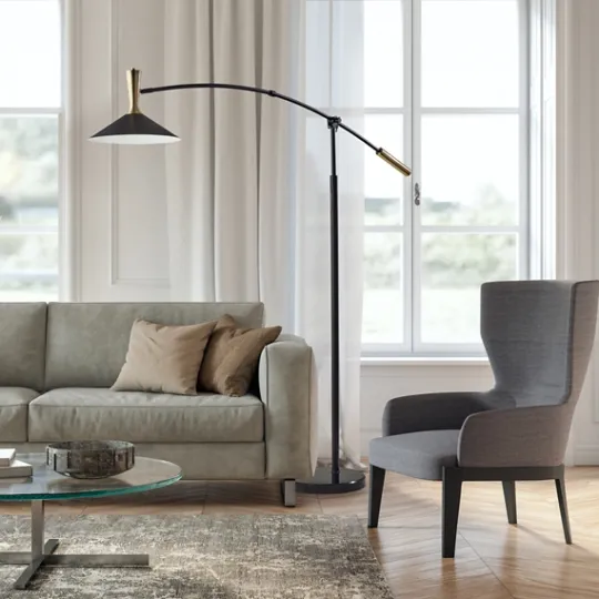 Kirkland's Home Metal Arched Modern Floor Lamp- Floor Lamps