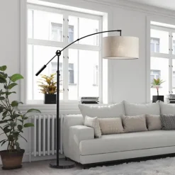 Kirkland's Home Metal Arched Oversized Shade Floor Lamp- Floor Lamps