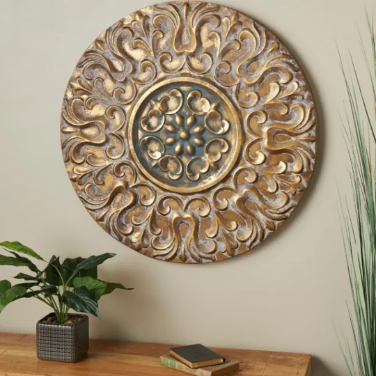 Kirkland's Home Metal Carved Floral Wall Sculpture- Wall Plaques