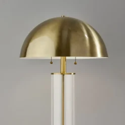 Kirkland's Home Metal Dome And Clear Glass Table Lamp- Table Lamps