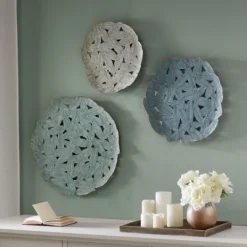 Kirkland's Home Metal Feather Round Wall Plaques, Set Of 3- Wall Plaques