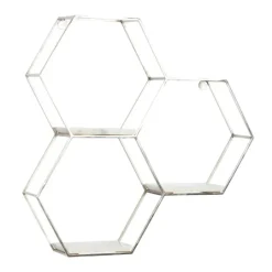 Kirkland's Home Metal Frame And White Marble Wall Shelf- Shelves