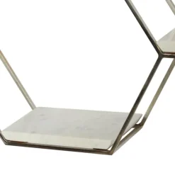Kirkland's Home Metal Frame And White Marble Wall Shelf- Shelves