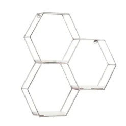 Kirkland's Home Metal Frame And White Marble Wall Shelf- Shelves