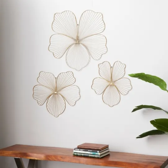 Kirkland's Home Metal Frame Floral Wall Plaques, Set Of 3- Wall Plaques
