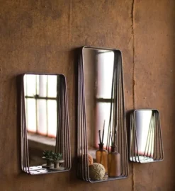 Kirkland's Home Metal Frame With Shelves Wall Mirrors, Set Of 3- Decorative Mirrors