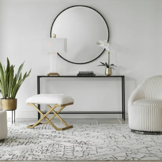 Kirkland's Home Metal Glass Top Console Table- Console Tables