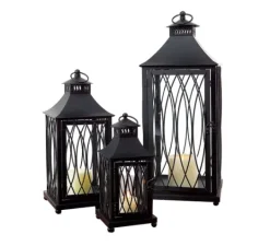 Kirkland's Home Metal Lanterns With Top Handles, Set Of 3- Lanterns