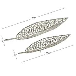 Kirkland's Home Metal Leaf Trays, Set Of 2- Decorative Trays