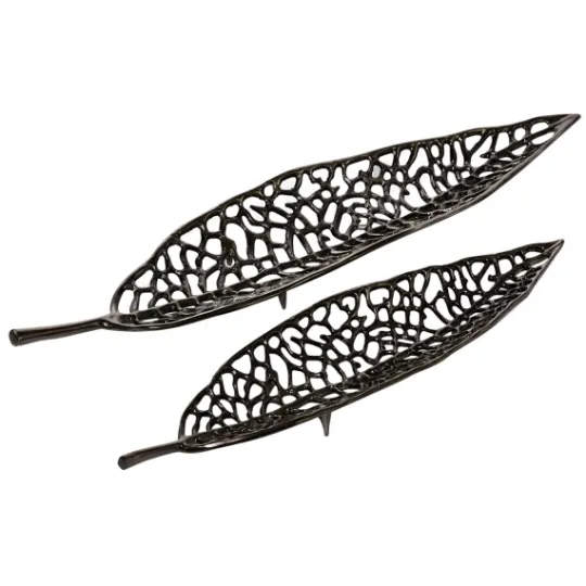 Kirkland's Home Metal Leaf Trays, Set Of 2- Decorative Trays
