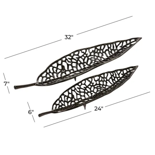 Kirkland's Home Metal Leaf Trays, Set Of 2- Decorative Trays