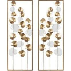Kirkland's Home Metal Leaves Framed Wall Plaques, Set Of 2- Wall Plaques