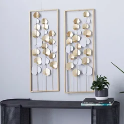 Kirkland's Home Metal Leaves Framed Wall Plaques, Set Of 2- Wall Plaques
