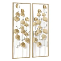 Kirkland's Home Metal Leaves Framed Wall Plaques, Set Of 2- Wall Plaques