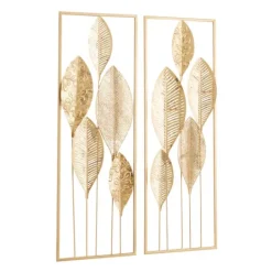 Kirkland's Home Metal Leaves Wall Plaques, Set Of 2- Wall Plaques