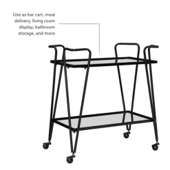 Kirkland's Home Metal Mirrored Shelves Bar Cart- Kitchen Islands & Bar Carts