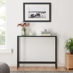 Kirkland's Home Metal Mirrored Top Slim Console Table- Console Tables