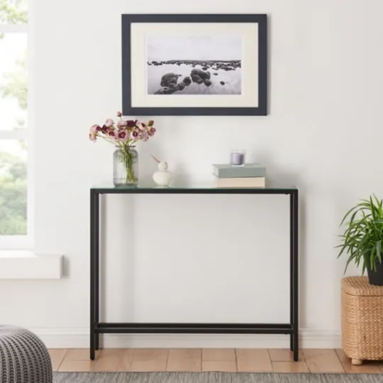 Kirkland's Home Metal Mirrored Top Slim Console Table- Console Tables