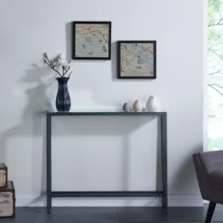 Kirkland's Home Metal Mirrored Top Slim Console Table- Console Tables