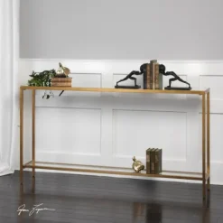 Kirkland's Home Metal Mirrored Top Slim Console Table- Console Tables